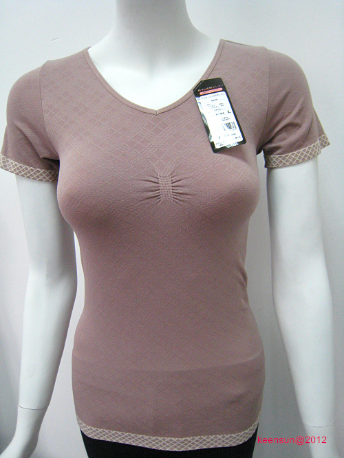 9044-Seamless Jacquard Ladies T-shirts